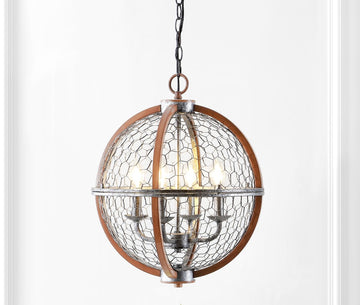 Gaines 16" Adjustable Iron Rustic Industrial LED Pendant - JONATHAN Y